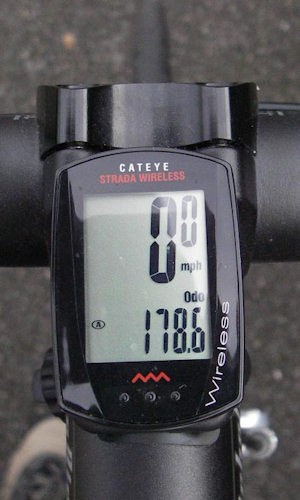 A bicycle computer provides information such as speed and distance cycled.