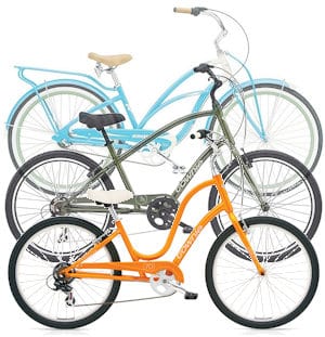 Cruiser bicycles - low seating makes for a very stable rider position ... great for riding on the shore and around your community