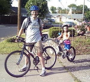 The Trailer-bike - useful for children who can ride a bike but need support over a distance