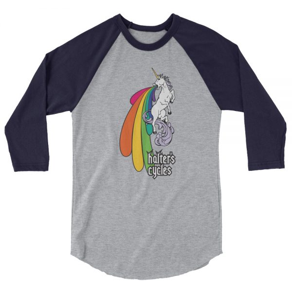 Halter’s Cycles Rainbow Unicorn 3/4 Sleeve Raglan Shirt 6