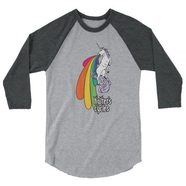 Halter’s Cycles Rainbow Unicorn 3/4 Sleeve Raglan Shirt 3