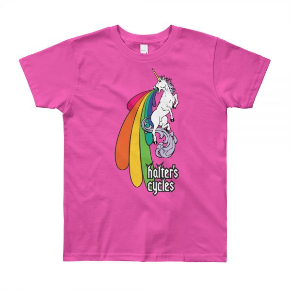 Halter’s Cycles Rainbow Unicorn Youth T-Shirt - Image 6